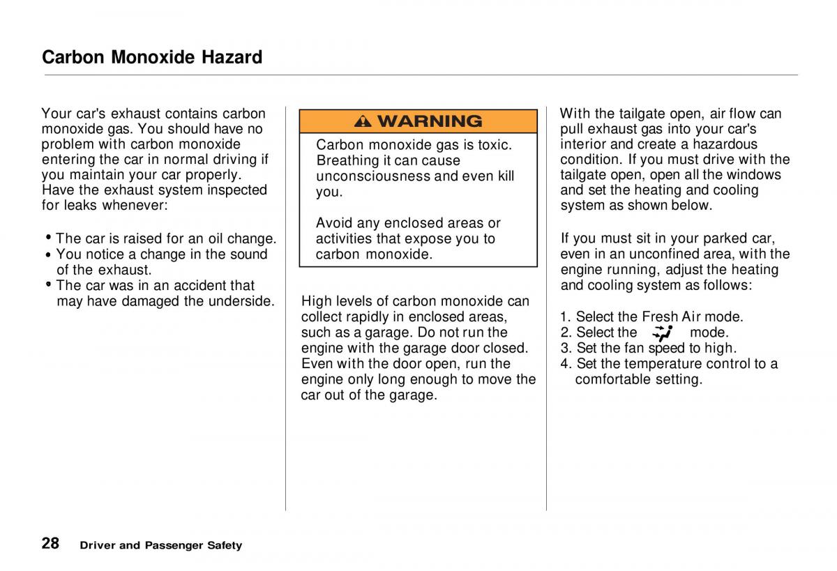 Honda CR V owners manual / page 30