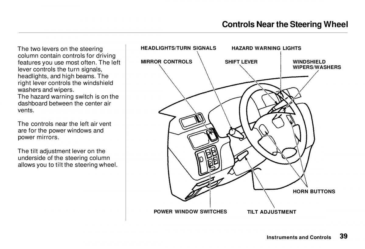 Honda CR V owners manual / page 40