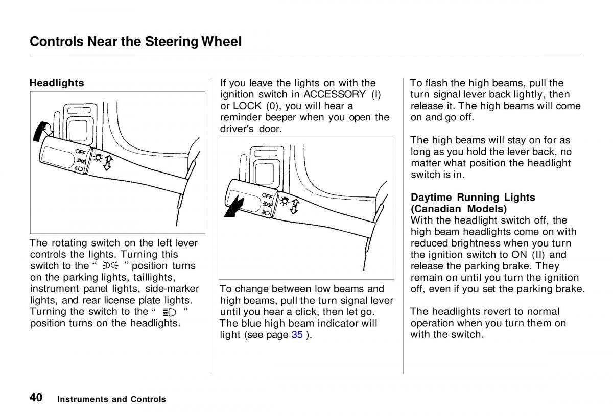 Honda CR V owners manual / page 41