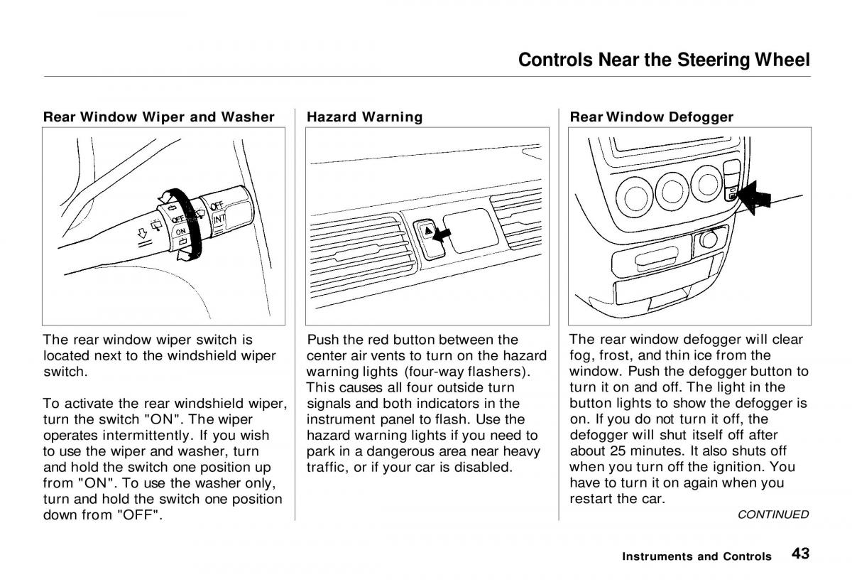 Honda CR V owners manual / page 44