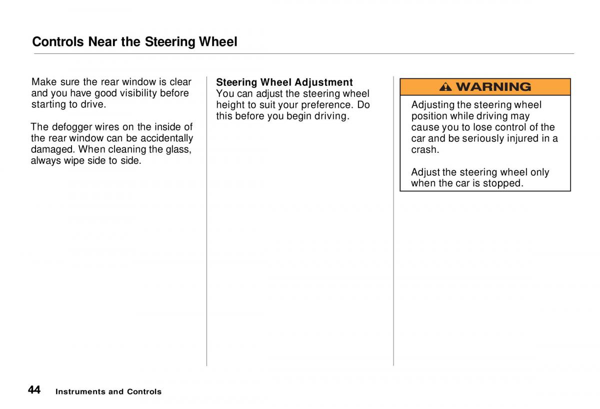 Honda CR V owners manual / page 45