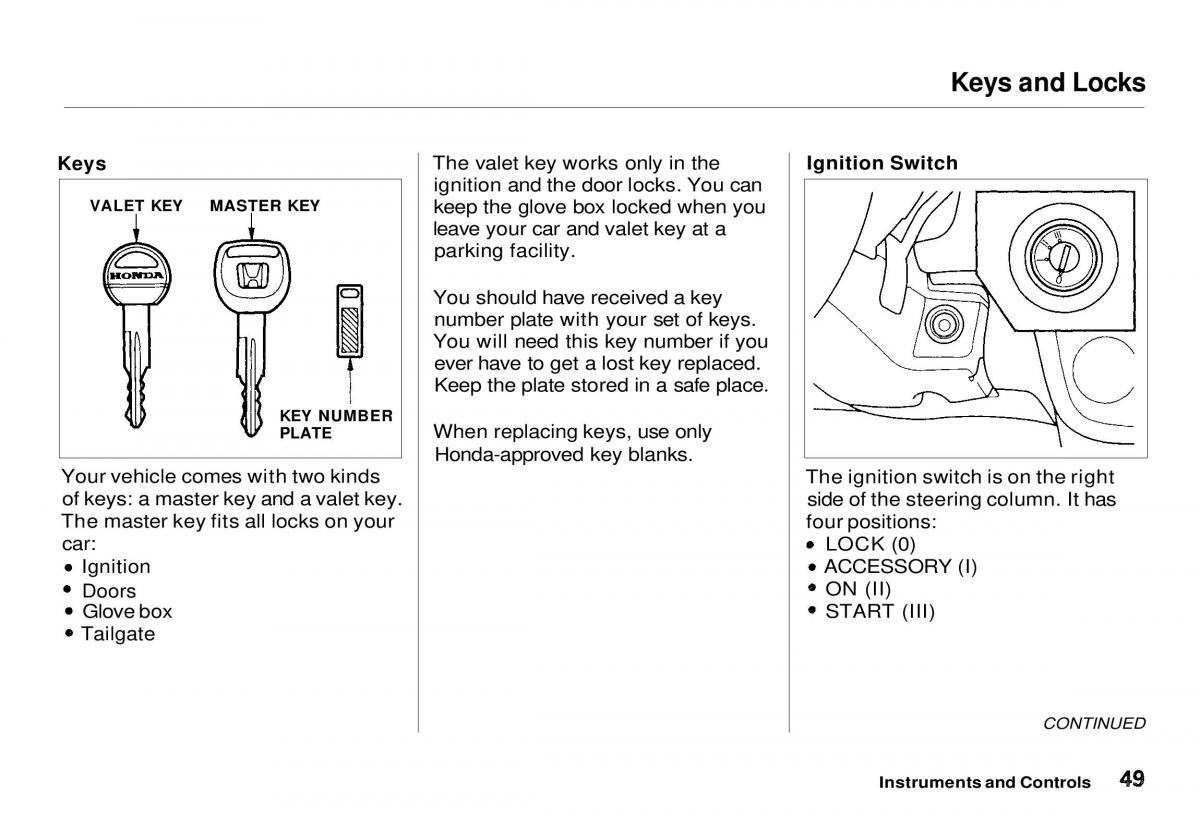 Honda CR V owners manual / page 50