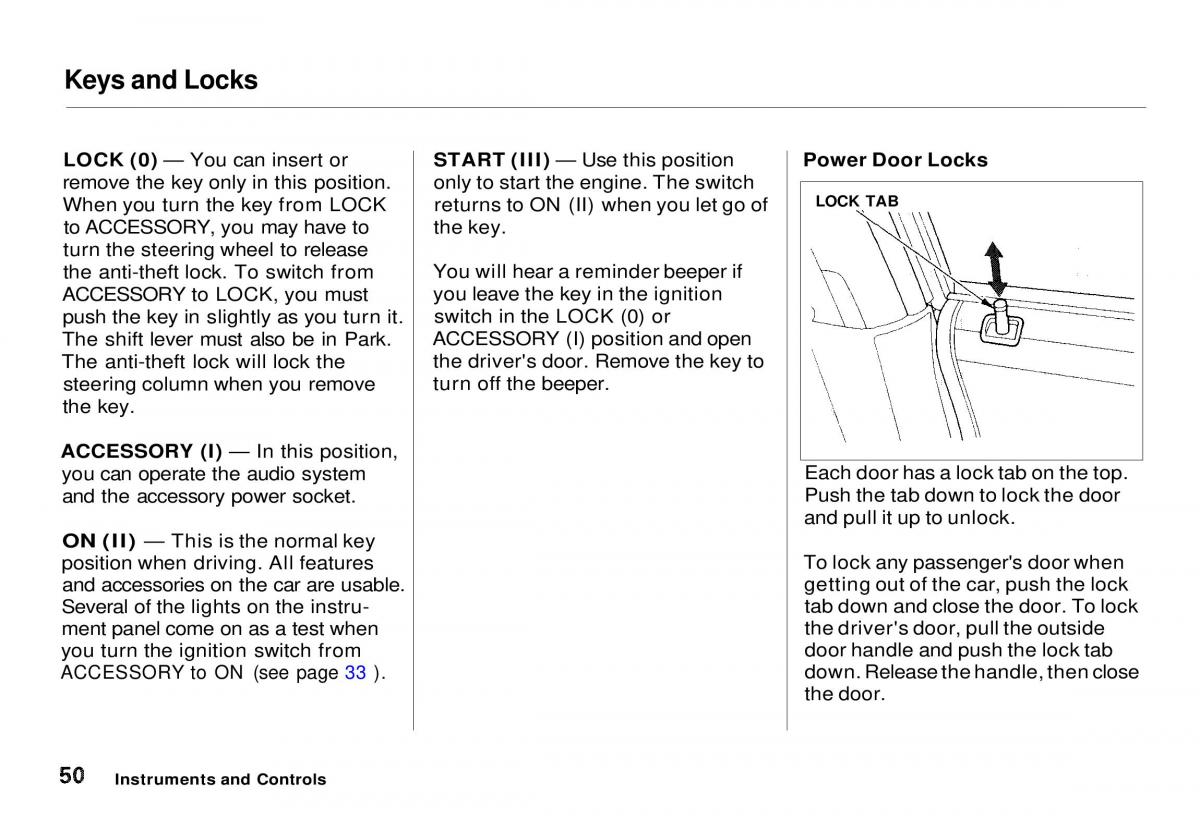 Honda CR V owners manual / page 51