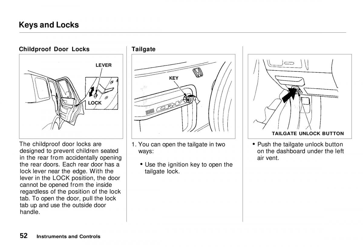 Honda CR V owners manual / page 53