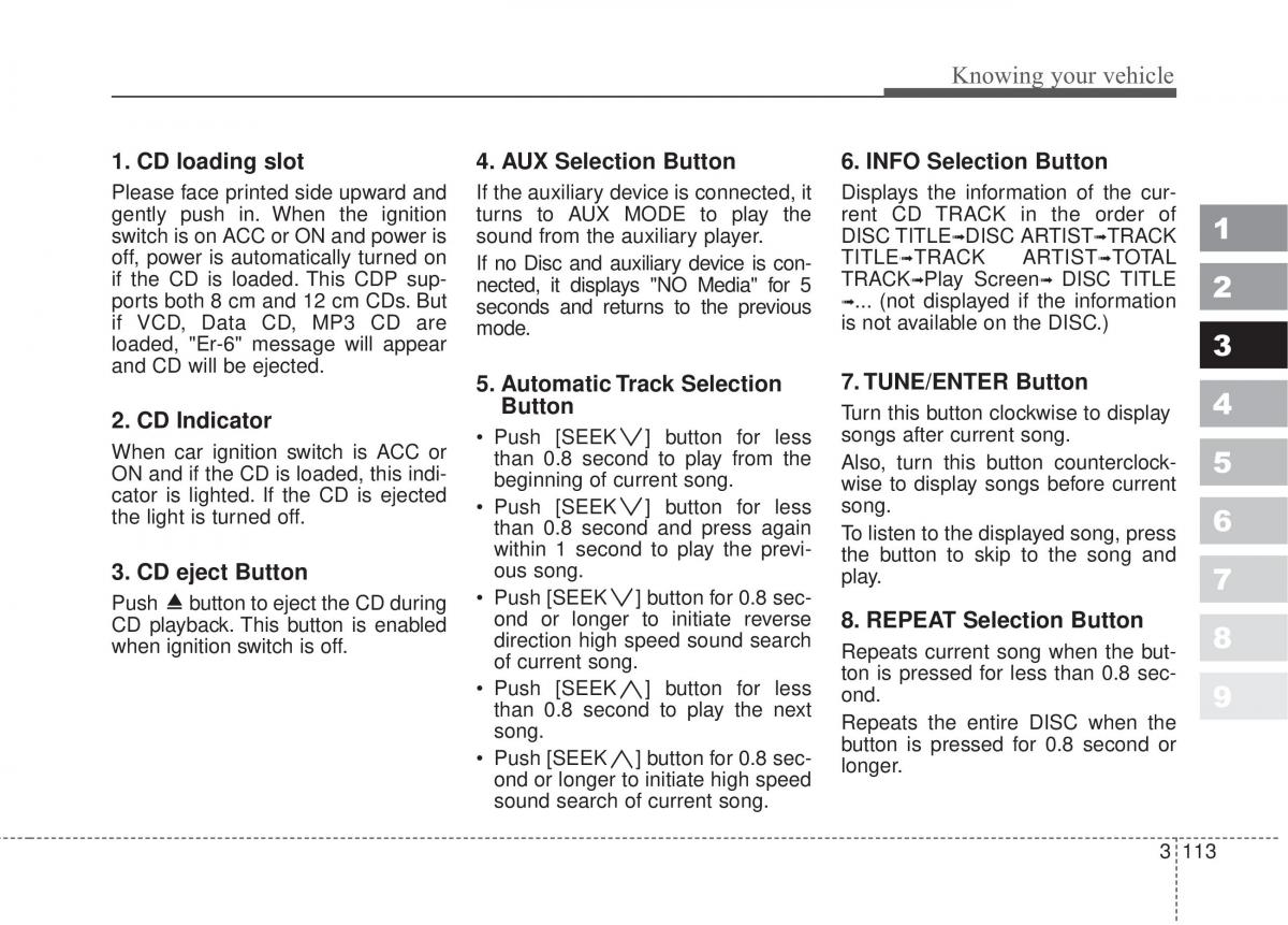 Kia Sportage II 2 owners manual / page 122