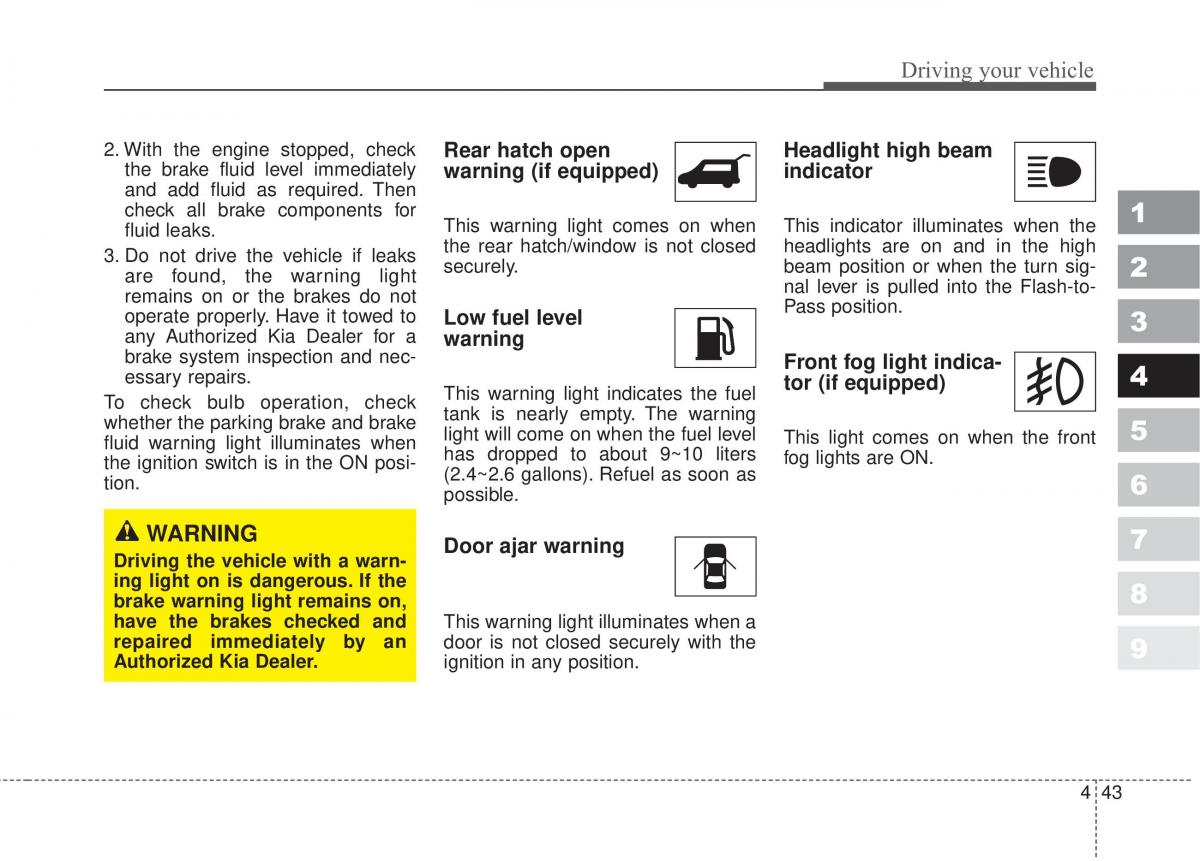 Kia Sportage II 2 owners manual / page 190