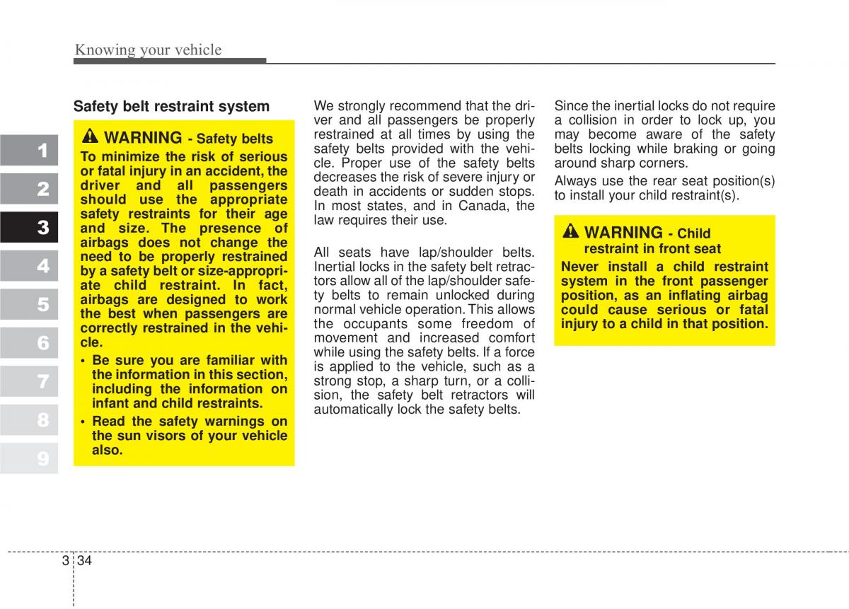 Kia Sportage II 2 owners manual / page 43