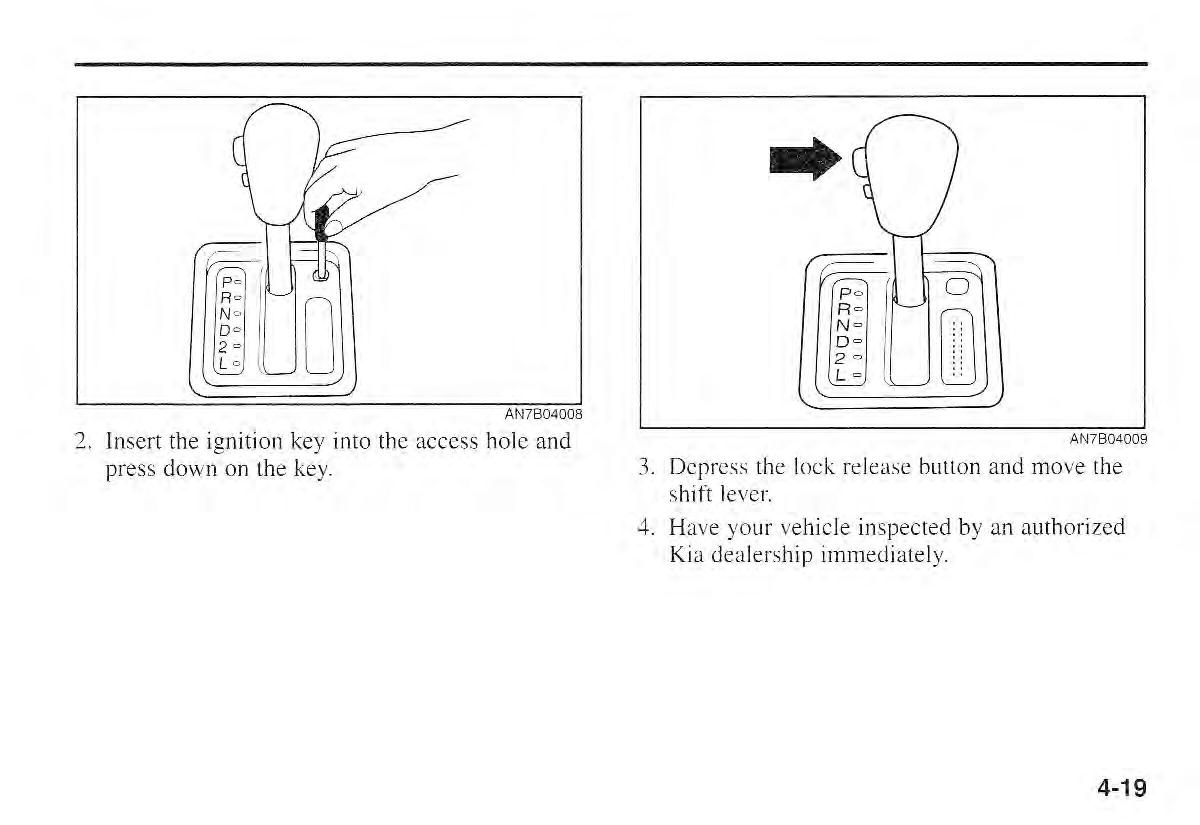 Kia Sportage I 1 owners manual / page 90