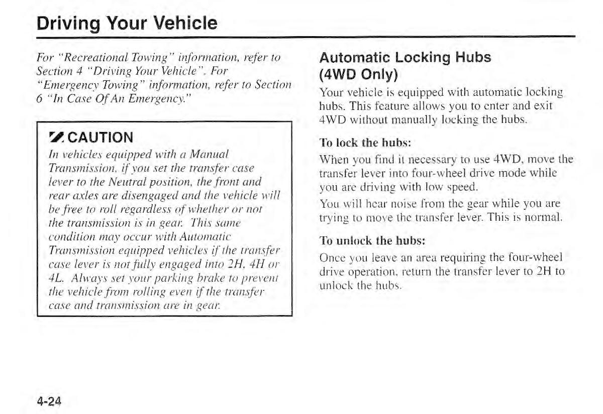 Kia Sportage I 1 owners manual / page 95