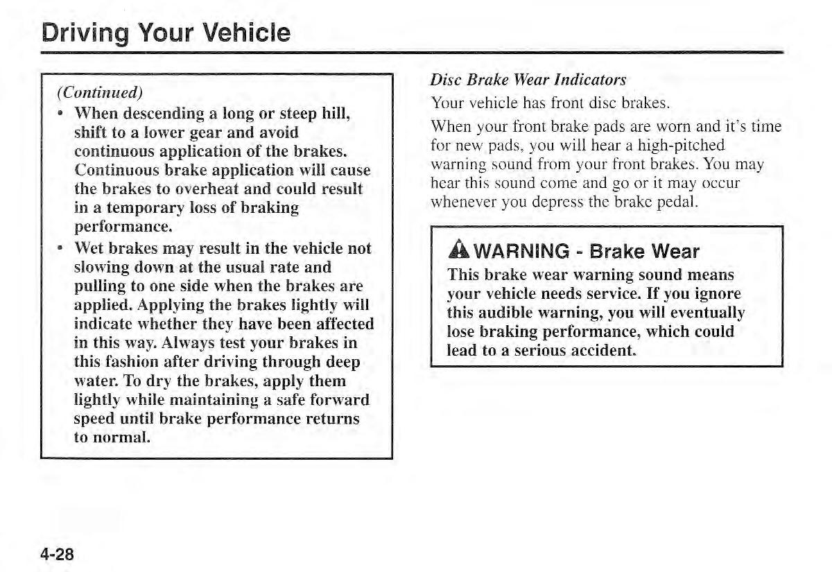 Kia Sportage I 1 owners manual / page 99