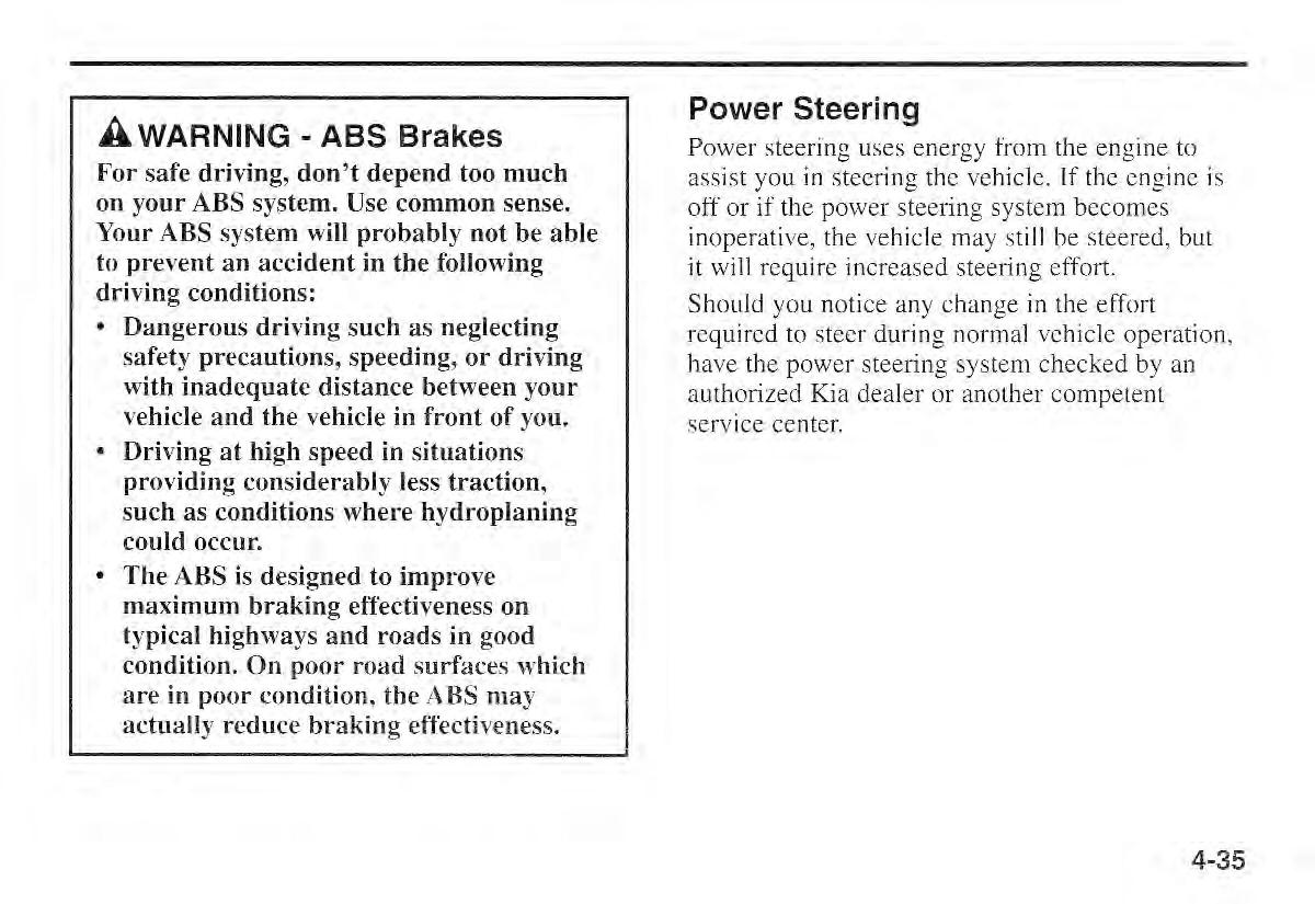 Kia Sportage I 1 owners manual / page 106