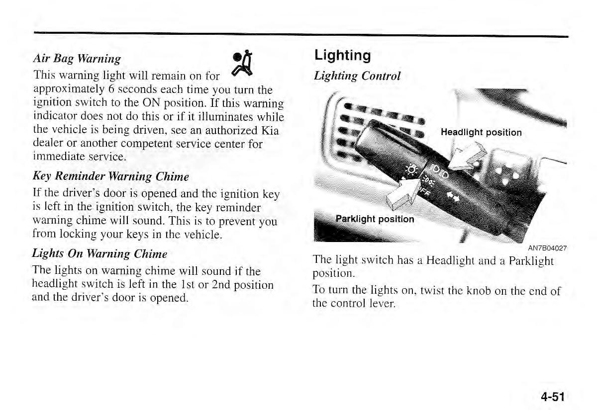 Kia Sportage I 1 owners manual / page 113