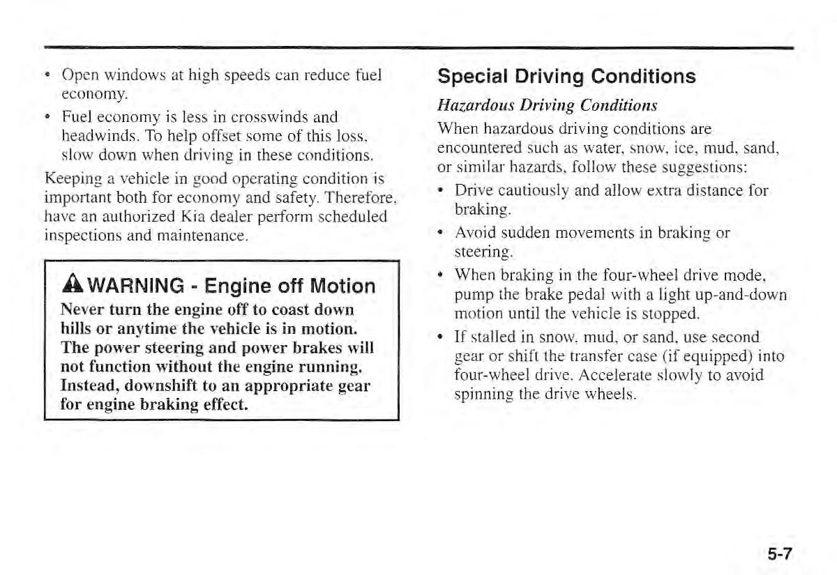 Kia Sportage I 1 owners manual / page 144