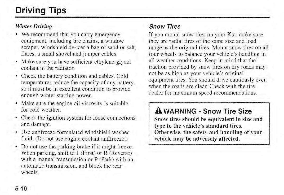 Kia Sportage I 1 owners manual / page 147