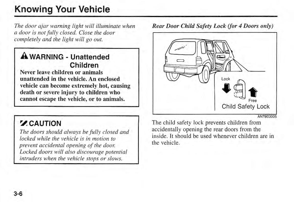 Kia Sportage I 1 owners manual / page 16