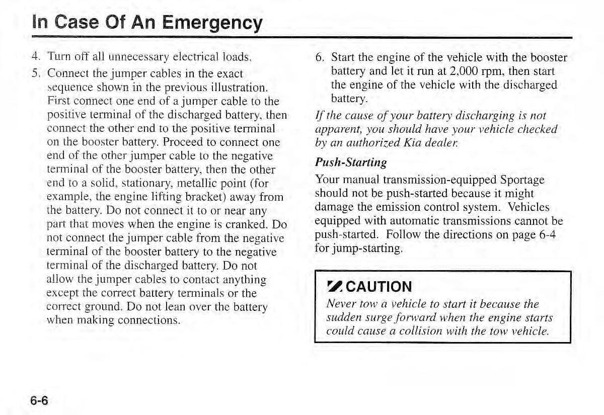 Kia Sportage I 1 owners manual / page 187