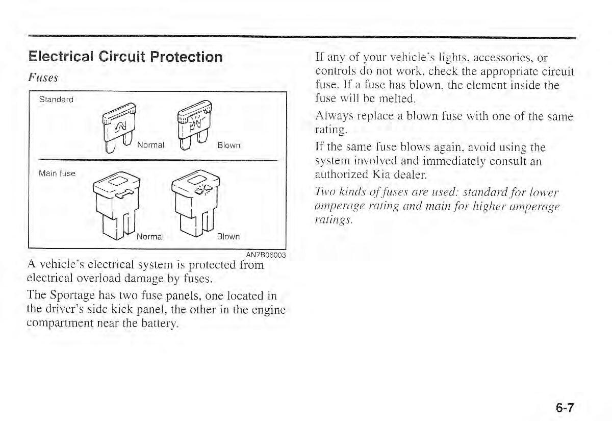 Kia Sportage I 1 owners manual / page 188