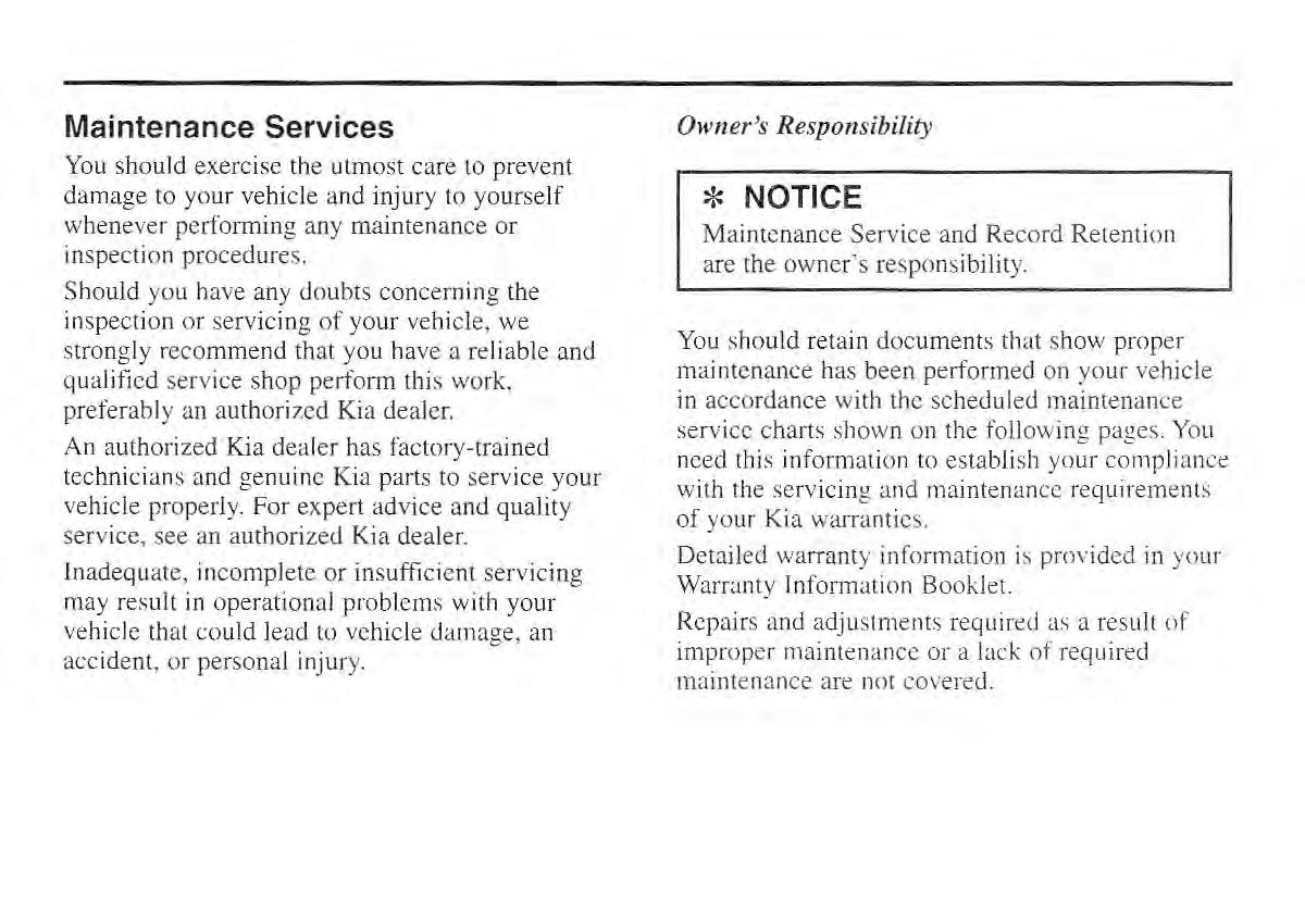 Kia Sportage I 1 owners manual / page 210