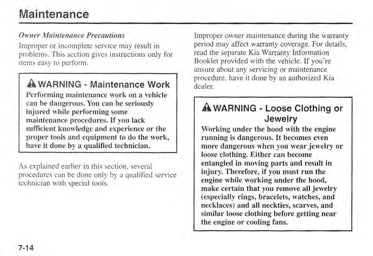 Kia Sportage I 1 owners manual / page 221