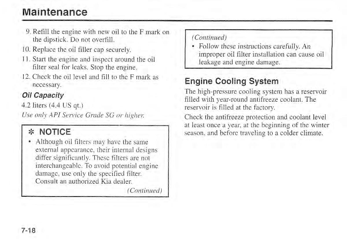 Kia Sportage I 1 owners manual / page 225