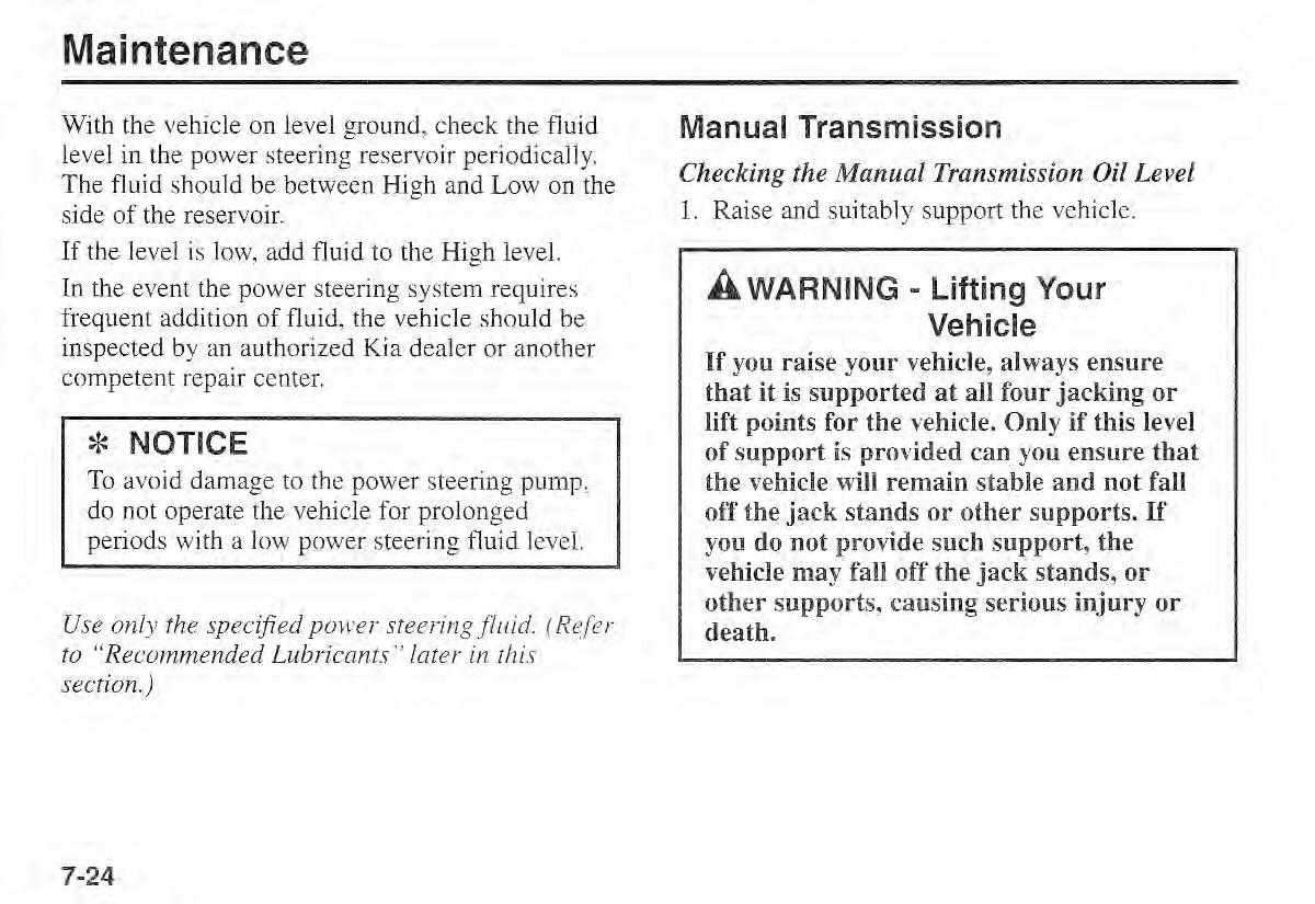 Kia Sportage I 1 owners manual / page 231