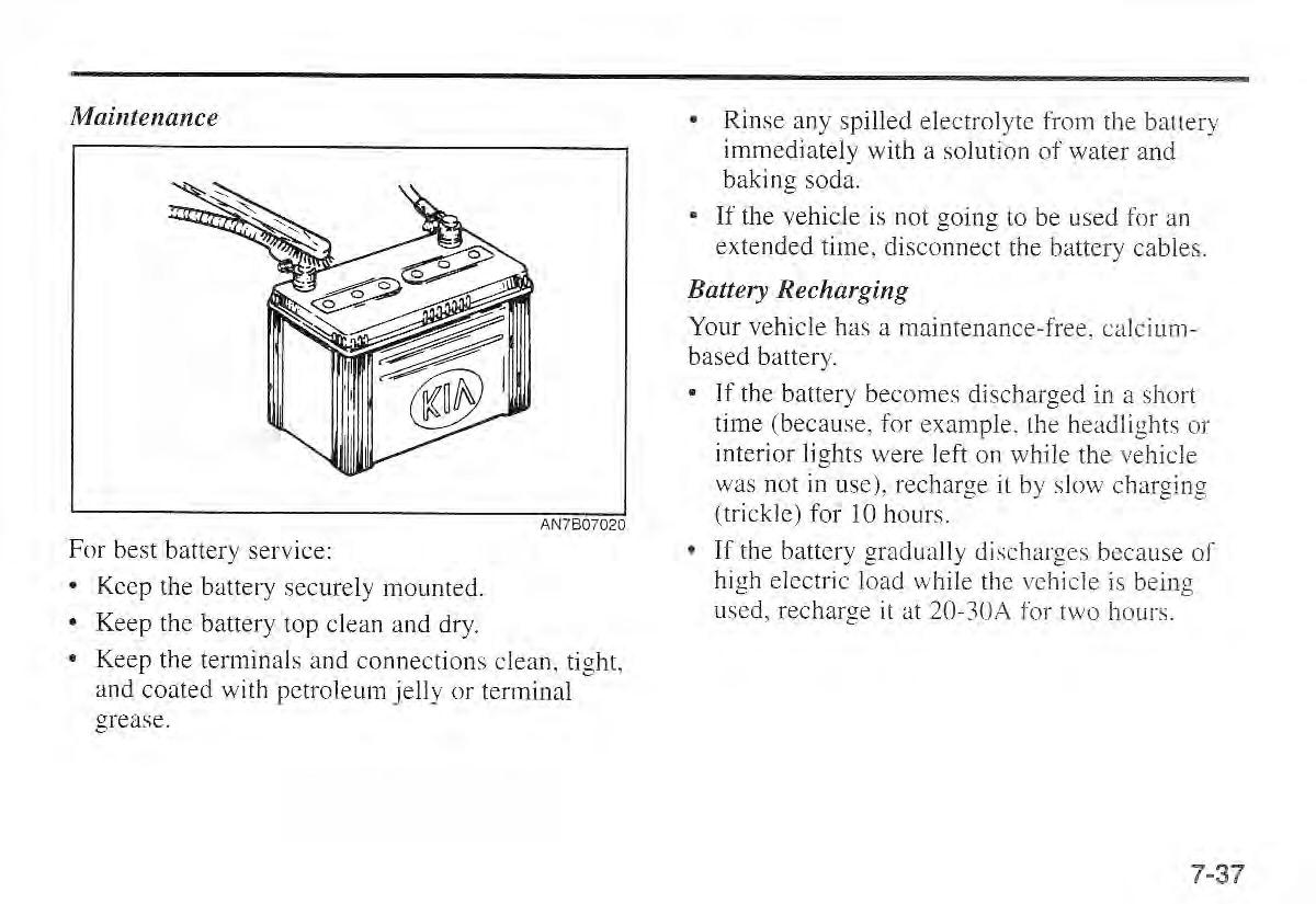 Kia Sportage I 1 owners manual / page 244