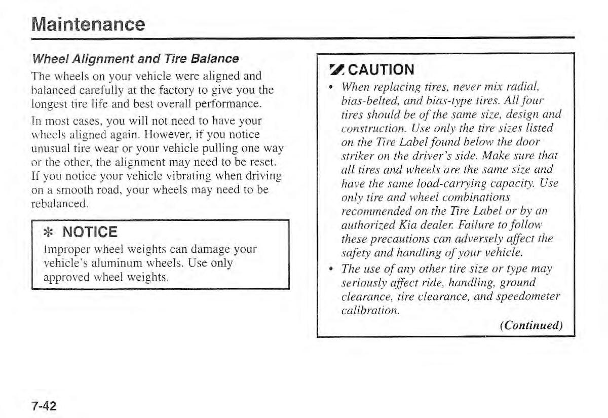 Kia Sportage I 1 owners manual / page 249