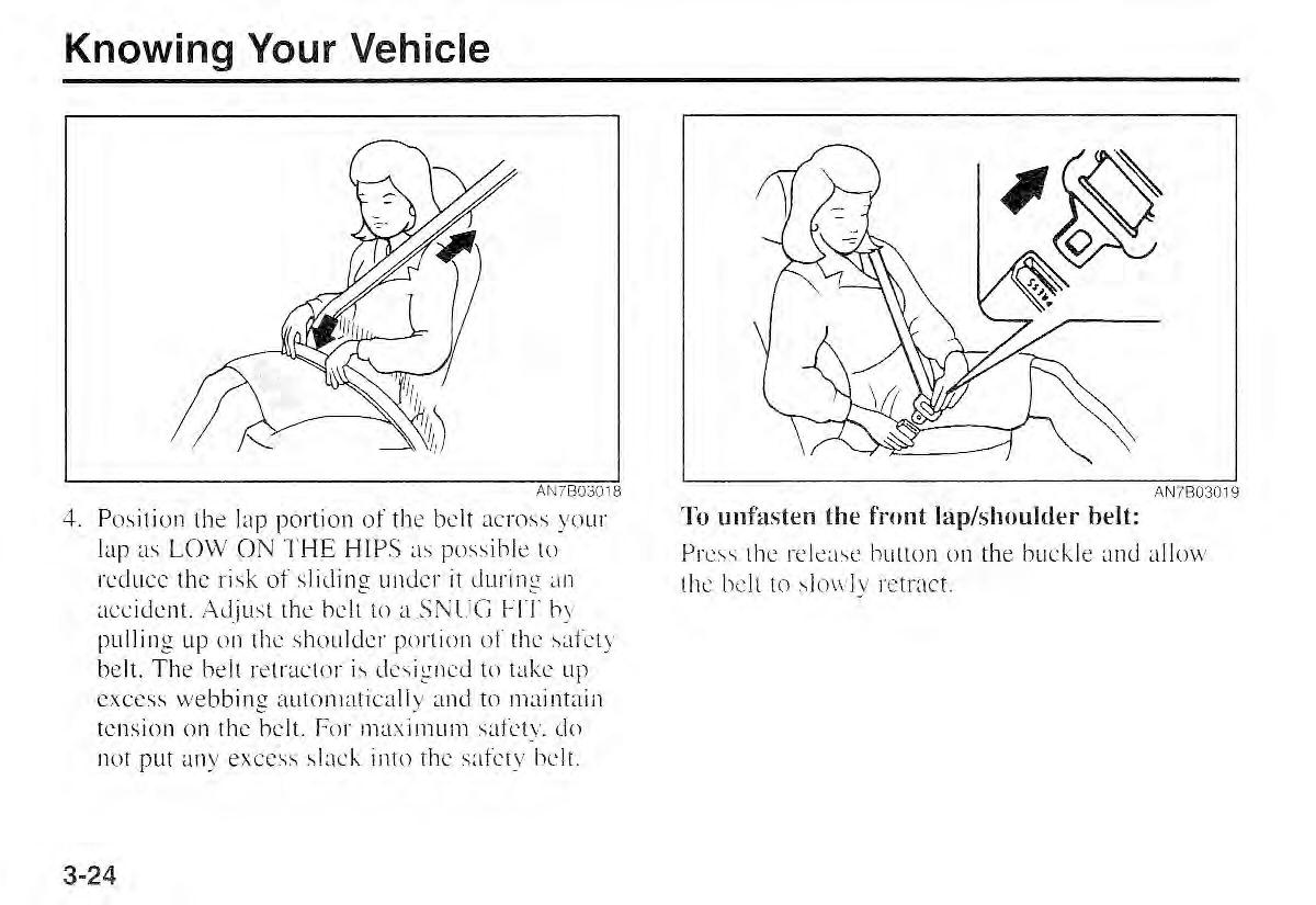 Kia Sportage I 1 owners manual / page 34