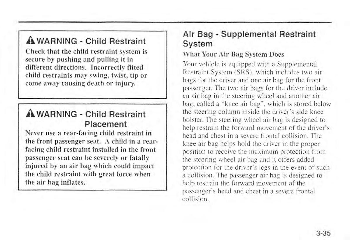 Kia Sportage I 1 owners manual / page 45