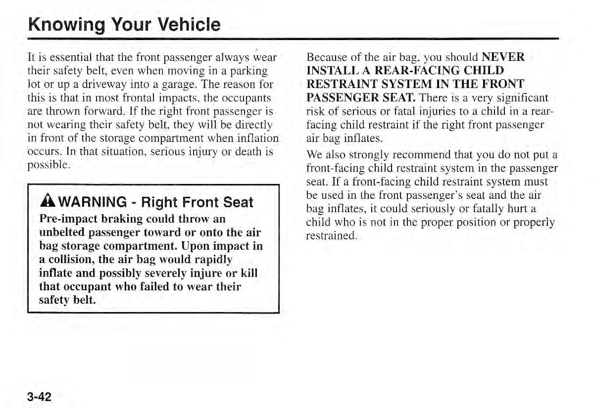 Kia Sportage I 1 owners manual / page 52