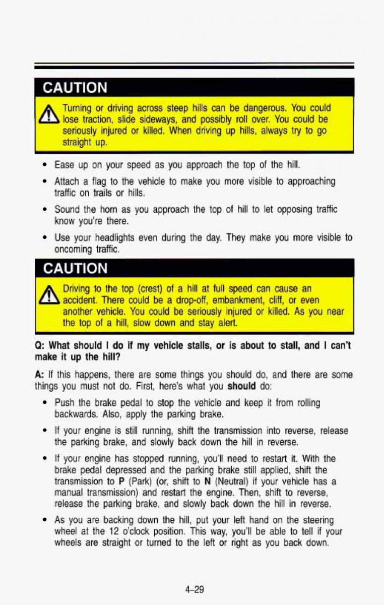 Chevrolet Suburban owners manual / page 196