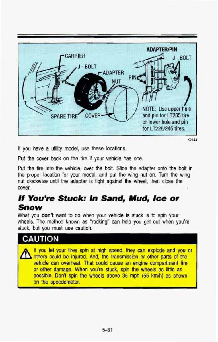 Chevrolet Suburban owners manual / page 262