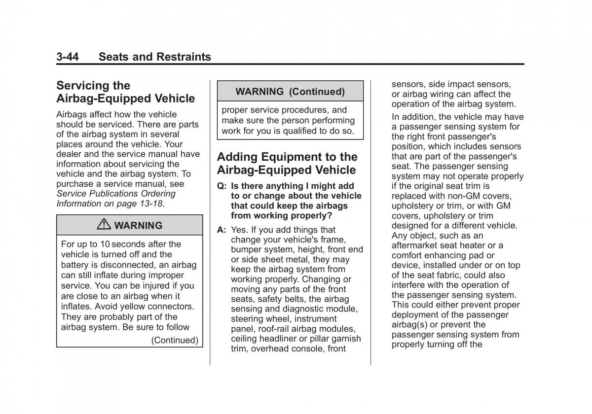 Chevrolet Suburban owners manual / page 106