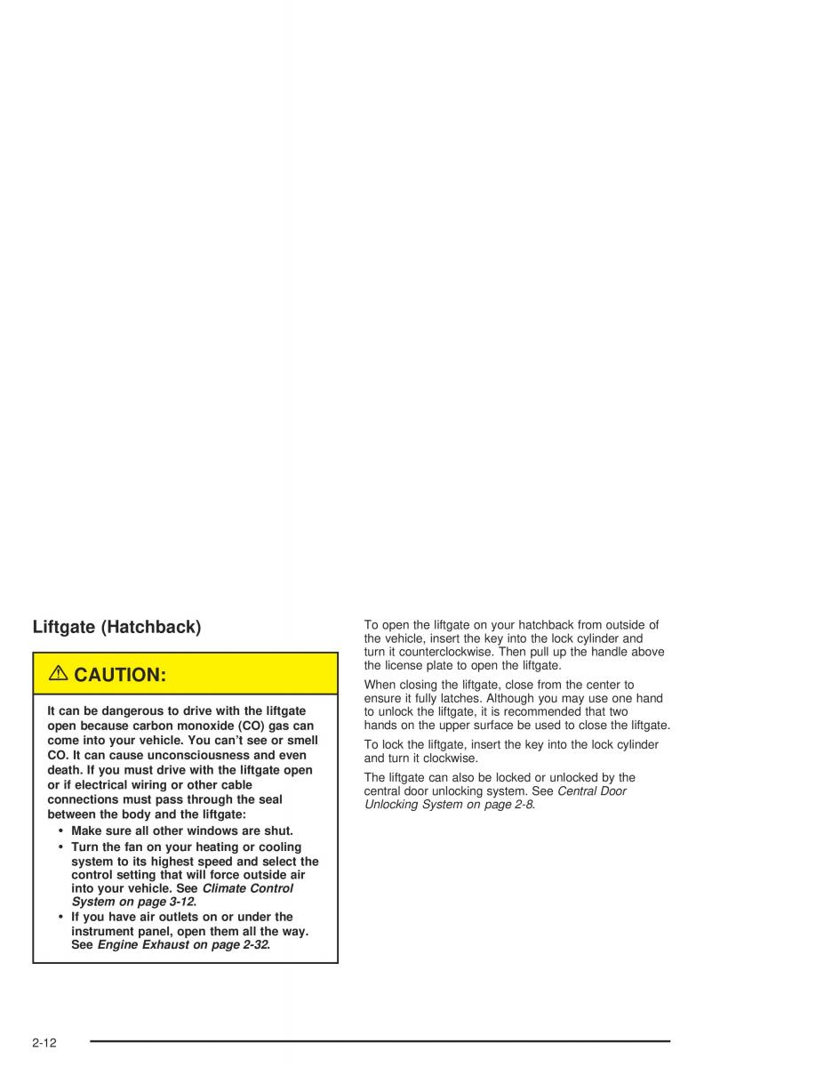 Chevrolet Aveo owners manual / page 78