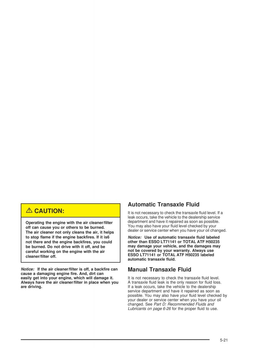 Chevrolet Aveo owners manual / page 207