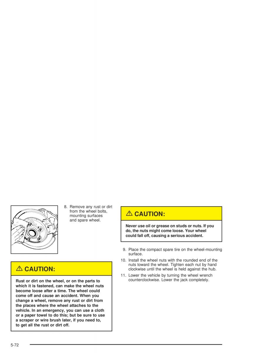 Chevrolet Aveo owners manual / page 258