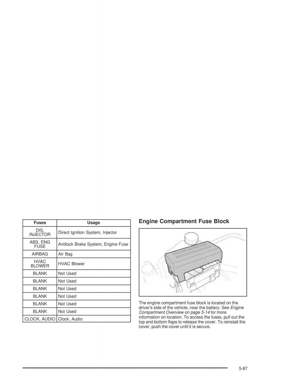 Chevrolet Aveo owners manual / page 273