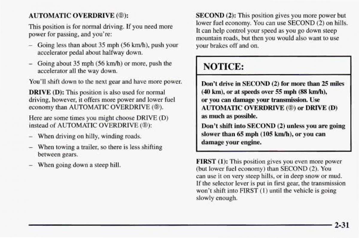 Chevrolet Camaro IV 4 owners manual / page 81