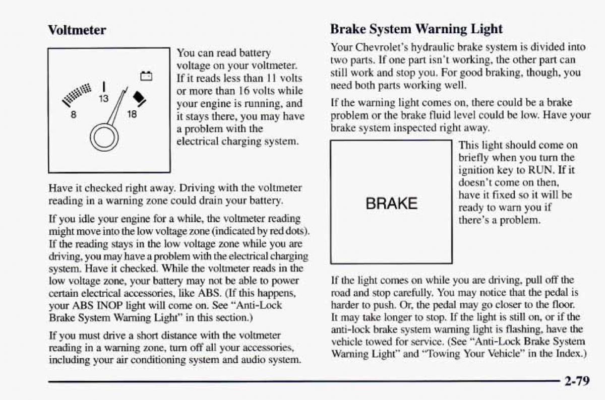 Chevrolet Camaro IV 4 owners manual / page 129