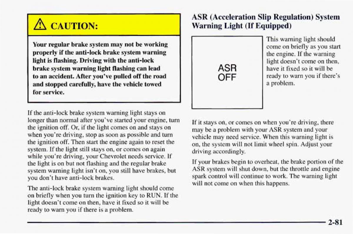 Chevrolet Camaro IV 4 owners manual / page 131