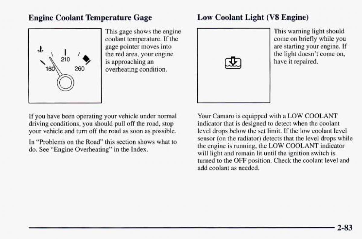 Chevrolet Camaro IV 4 owners manual / page 133