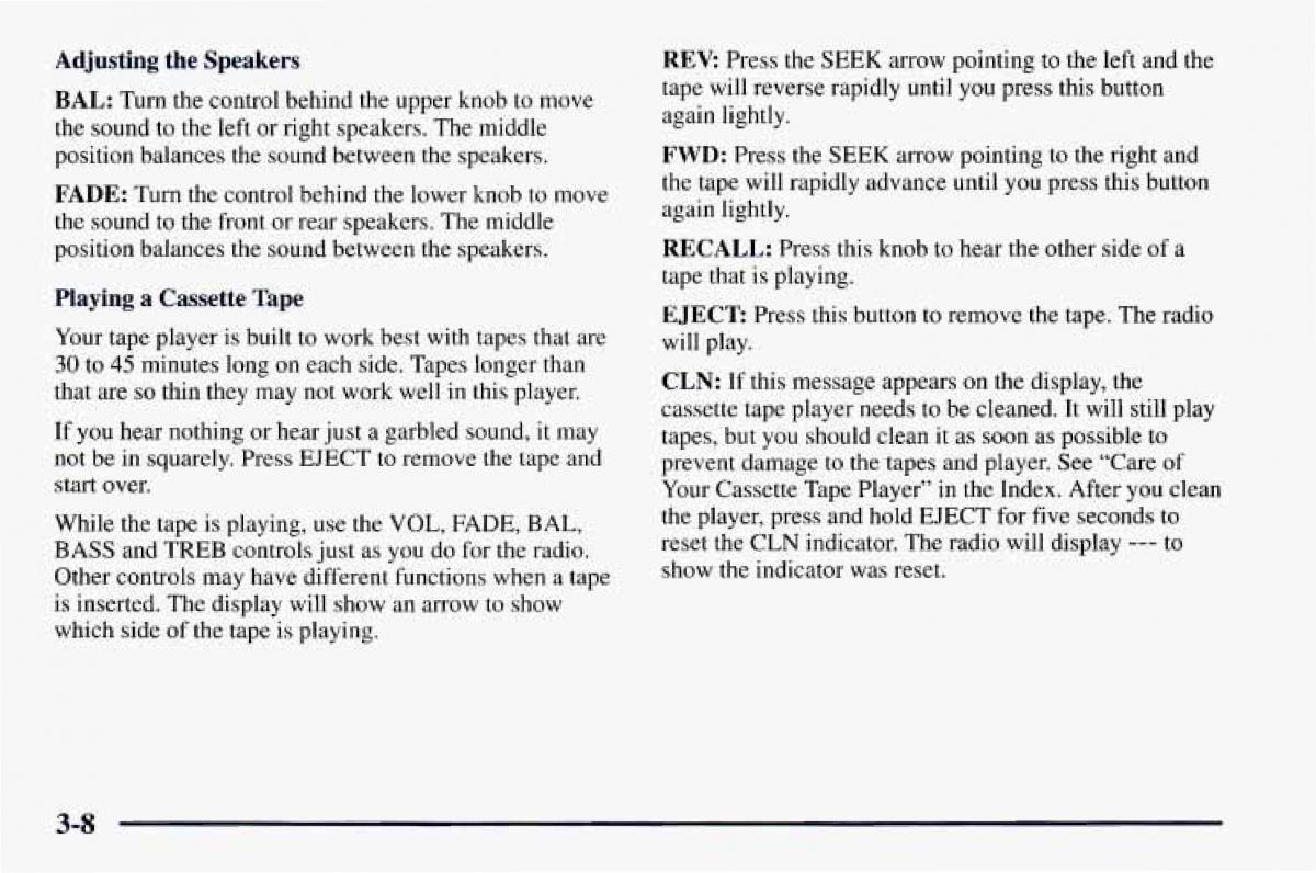 Chevrolet Camaro IV 4 owners manual / page 148