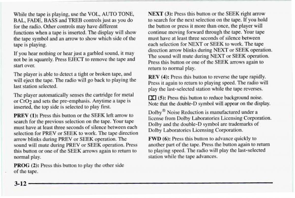 Chevrolet Camaro IV 4 owners manual / page 152