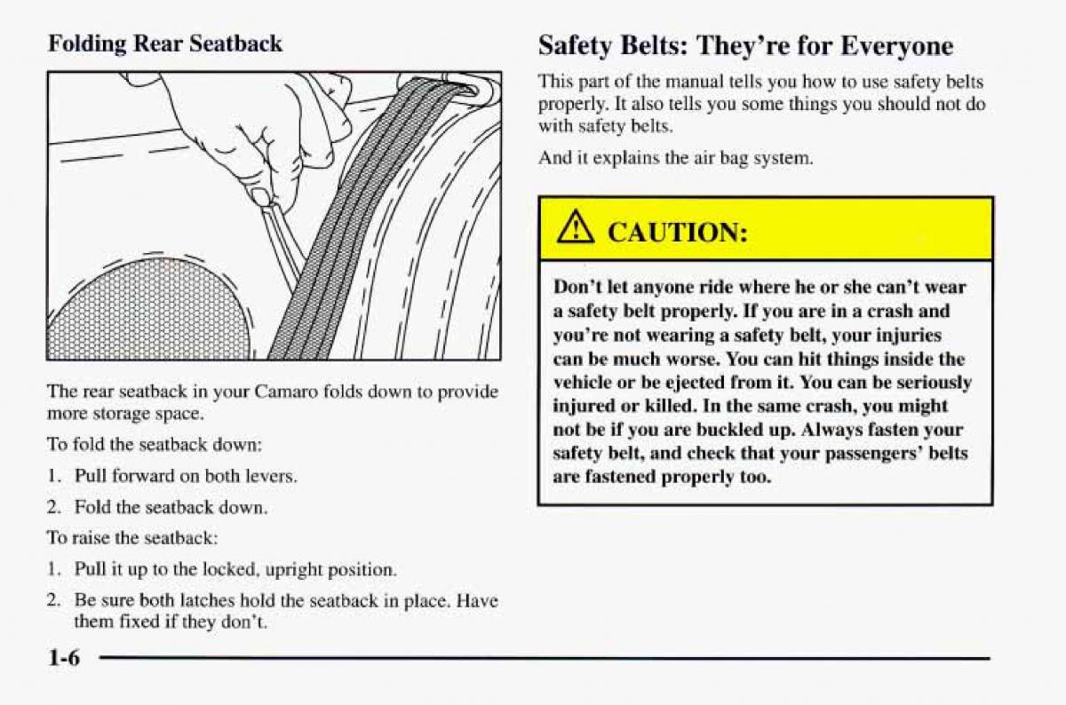 Chevrolet Camaro IV 4 owners manual / page 16