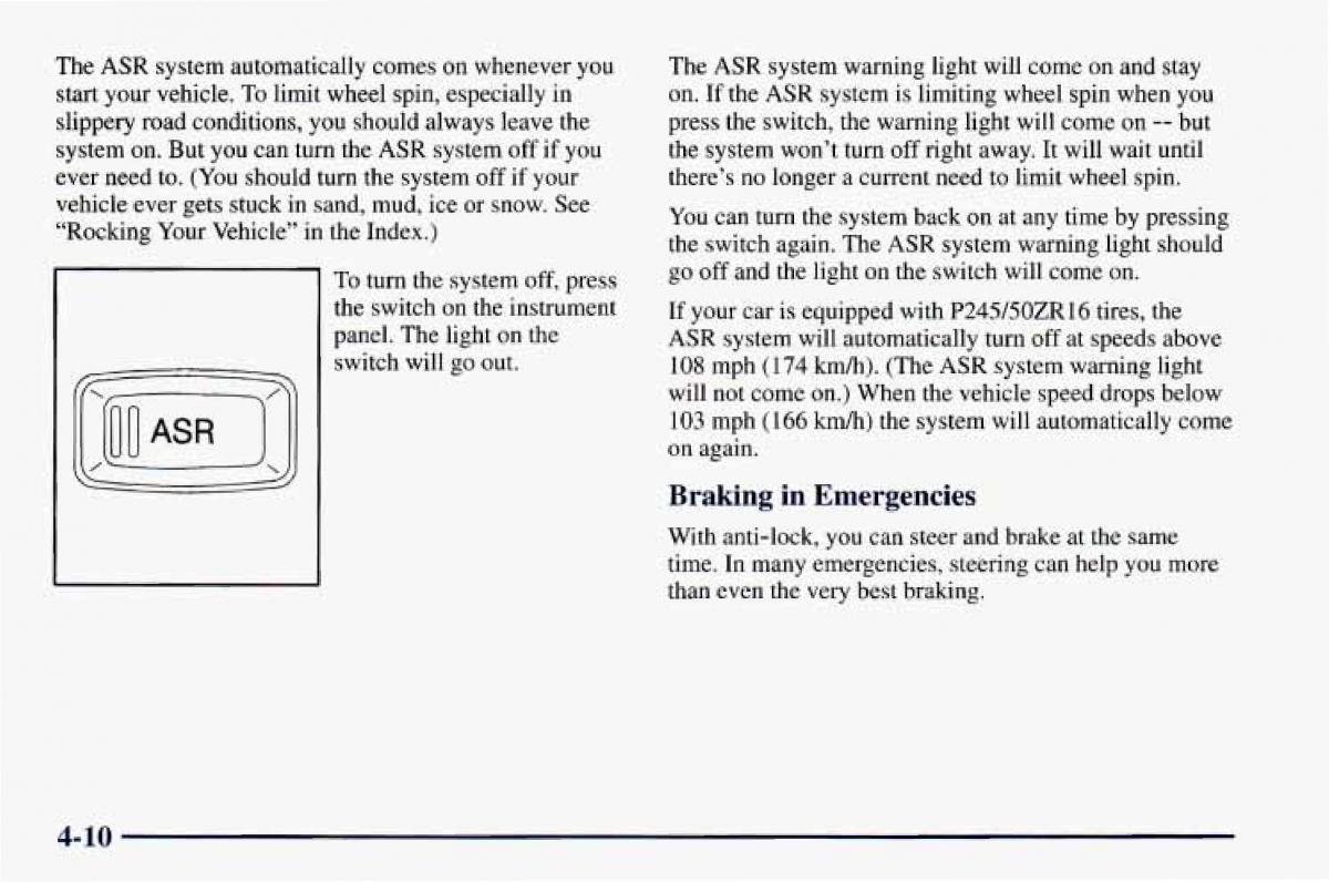 Chevrolet Camaro IV 4 owners manual / page 174