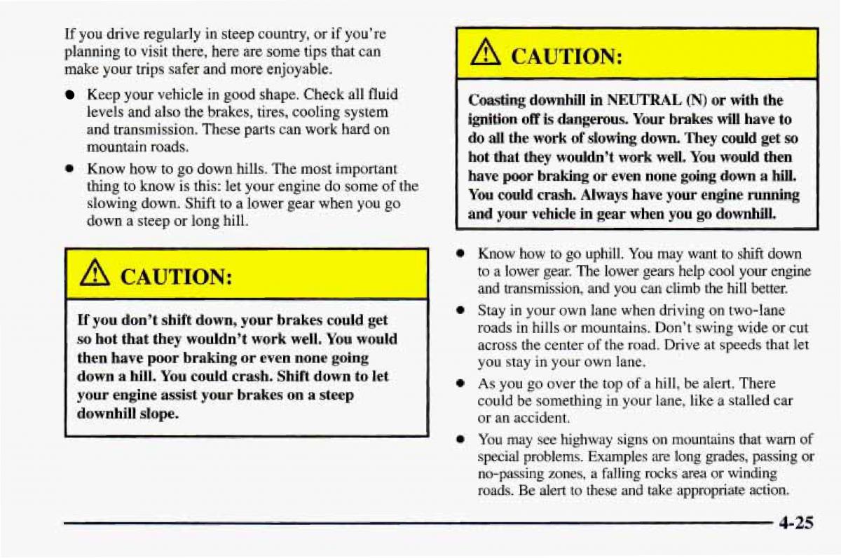 Chevrolet Camaro IV 4 owners manual / page 189