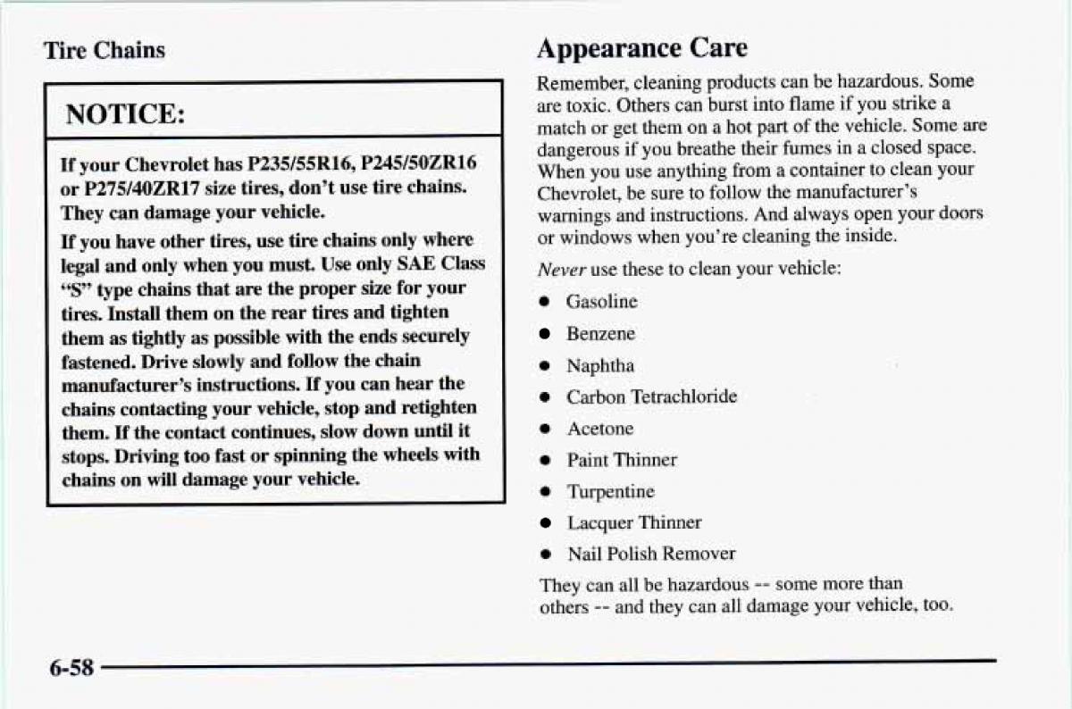 Chevrolet Camaro IV 4 owners manual / page 304