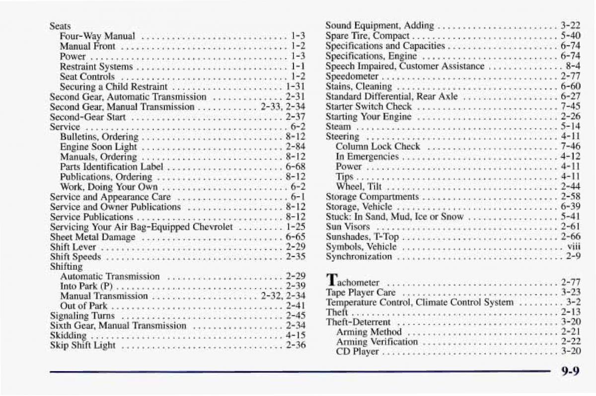 Chevrolet Camaro IV 4 owners manual / page 399