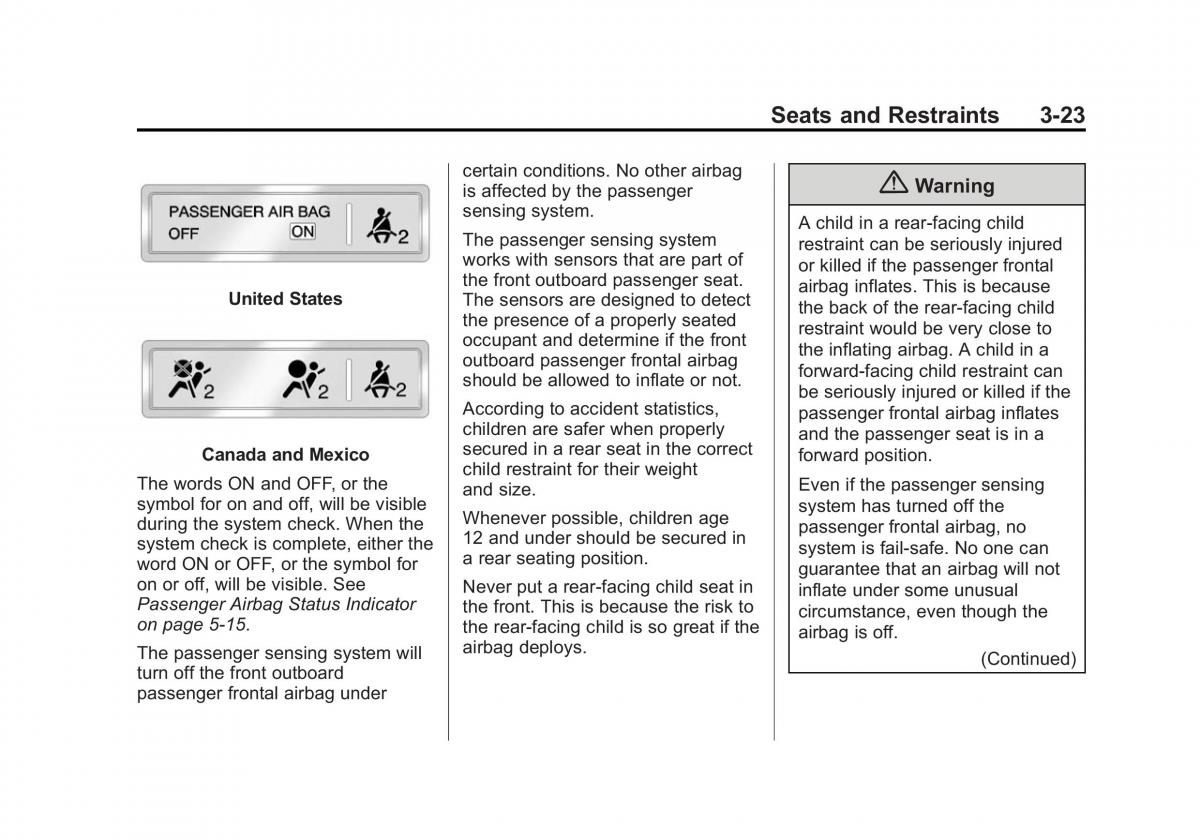 Chevrolet Camaro V 5 owners manual / page 74