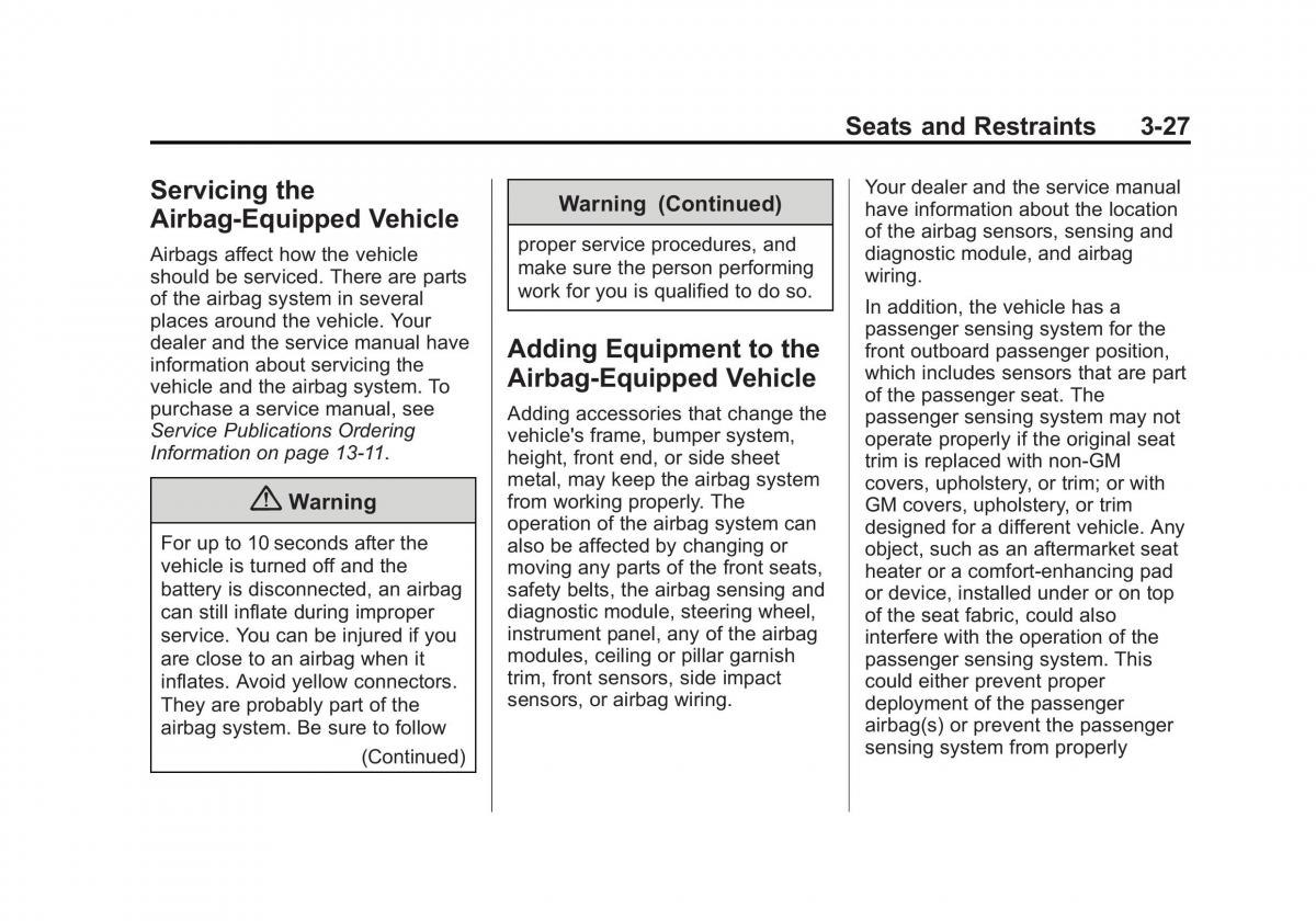 Chevrolet Camaro V 5 owners manual / page 78